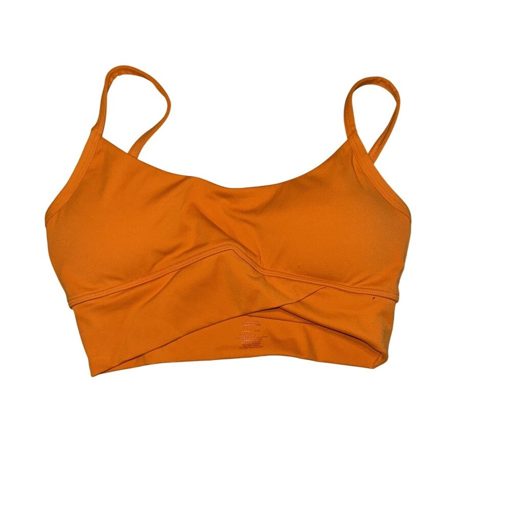 Meshki Orange Crossover Band Longline Sports Bra Women's X-Small XS